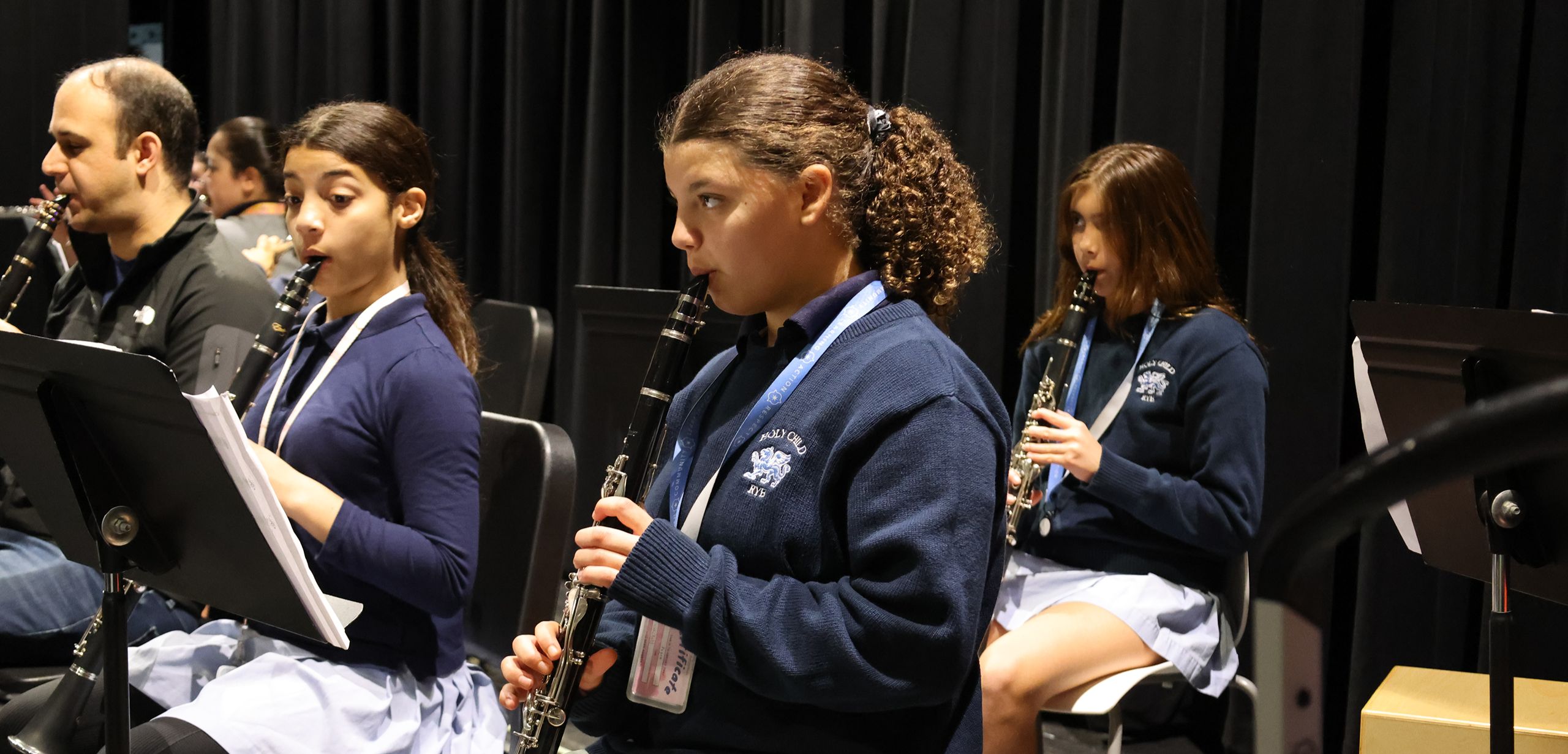 Students playing the saxophone