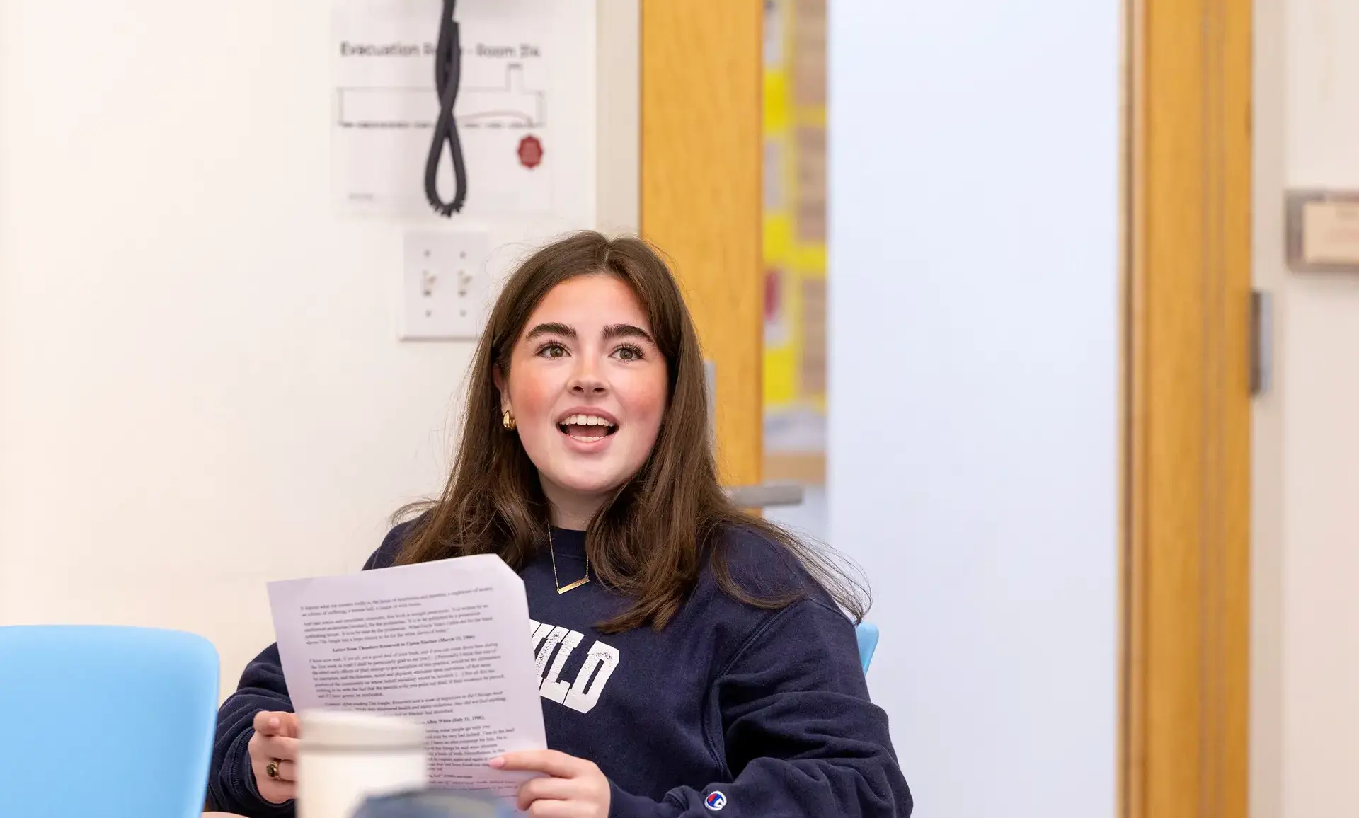 Student engaging in a classroom activity