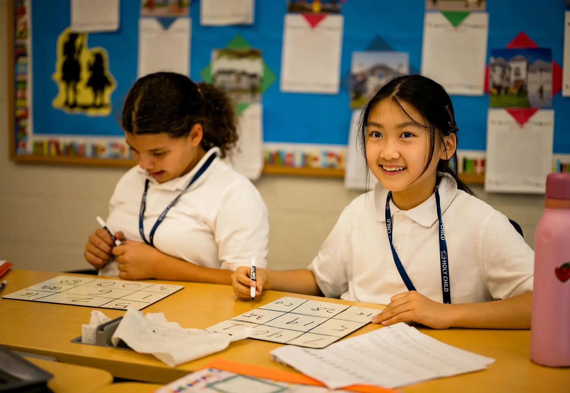 Students engaging in an activity in class